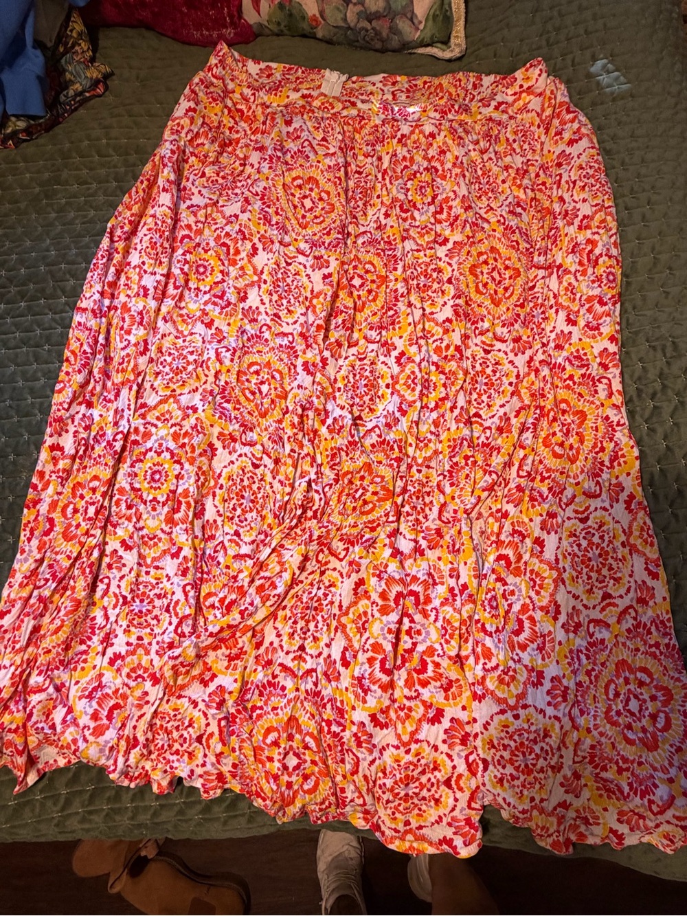 torrid size 3 Pink and Orange Floral Tiered Maxi Skirt